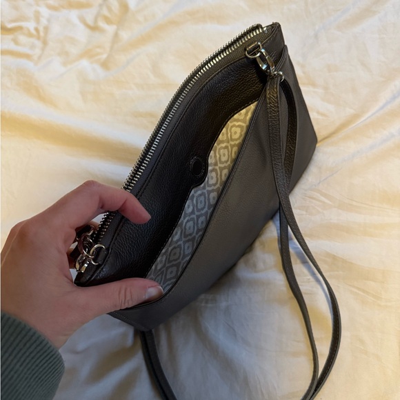 Brighton Black Crossbody Bag with Crocodile Texture - Picture 4 of 4